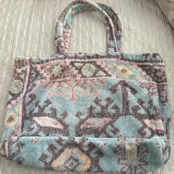 Fresco Towels Aztec Pink/Blue Extra Large Tote Bag Gorgeous! - Picture 6 of 6